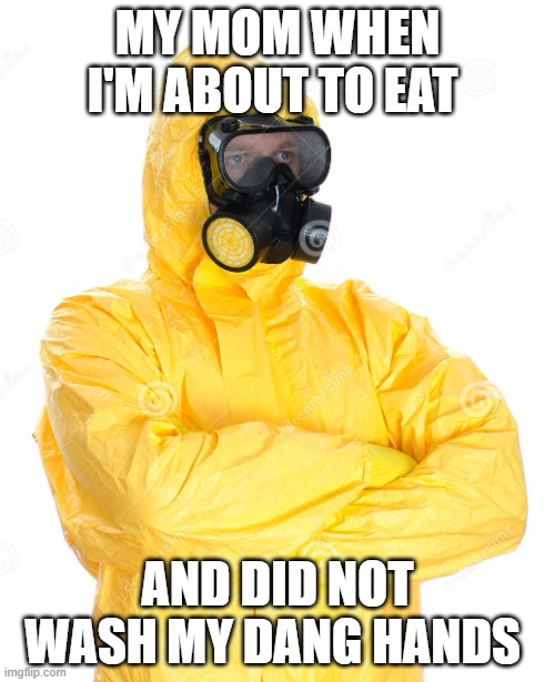 toxic suit | MY MOM WHEN I'M ABOUT TO EAT; AND DID NOT WASH MY DANG HANDS | image tagged in toxic suit | made w/ Imgflip meme maker