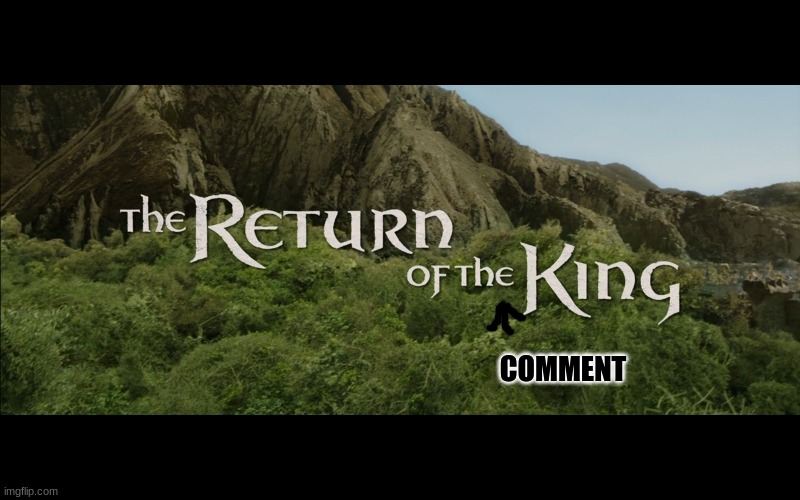 Return Of The King | COMMENT | image tagged in return of the king | made w/ Imgflip meme maker