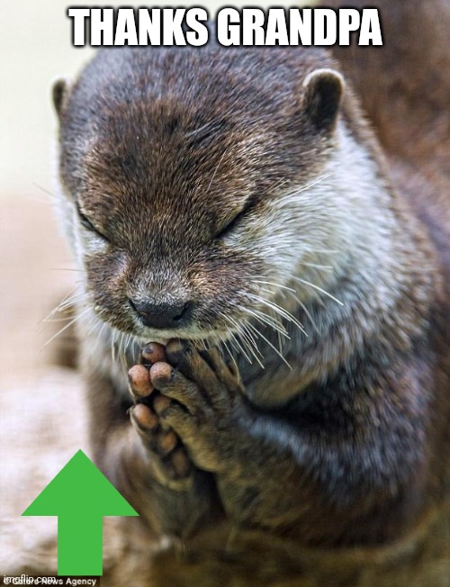 Thank you Lord Otter | THANKS GRANDPA | image tagged in thank you lord otter | made w/ Imgflip meme maker