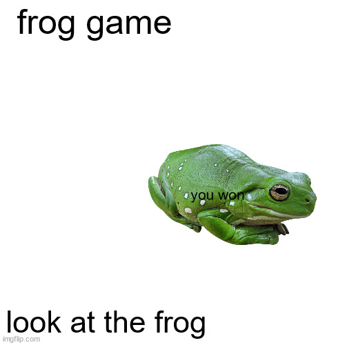 Blank Transparent Square | frog game; you won; look at the frog | image tagged in memes,blank transparent square | made w/ Imgflip meme maker