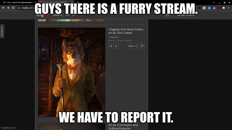 Dumbasses think they can defeat us? | GUYS THERE IS A FURRY STREAM. WE HAVE TO REPORT IT. | made w/ Imgflip meme maker