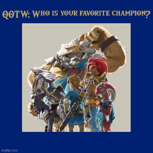 Mine is Mipha :) Answer in the comments! | image tagged in question,botw | made w/ Imgflip meme maker