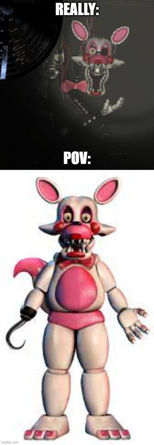 fixed mangle | REALLY:; POV: | image tagged in mangle | made w/ Imgflip meme maker