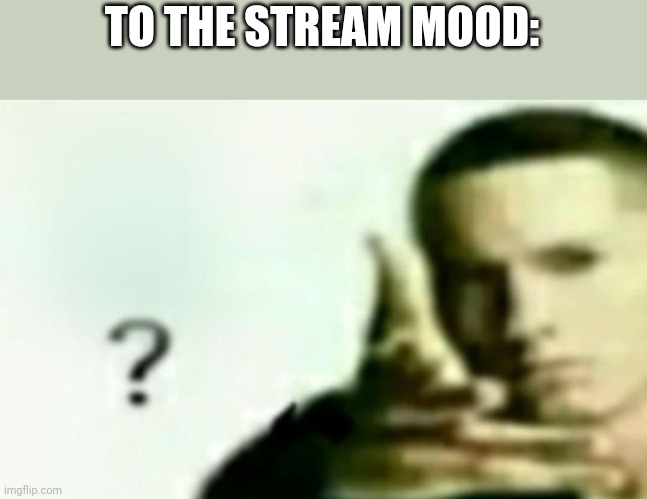 What | TO THE STREAM MOOD: | image tagged in what | made w/ Imgflip meme maker
