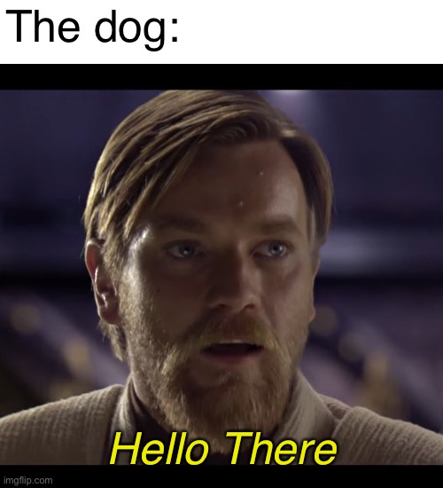 Hello there | The dog: Hello There | image tagged in hello there | made w/ Imgflip meme maker