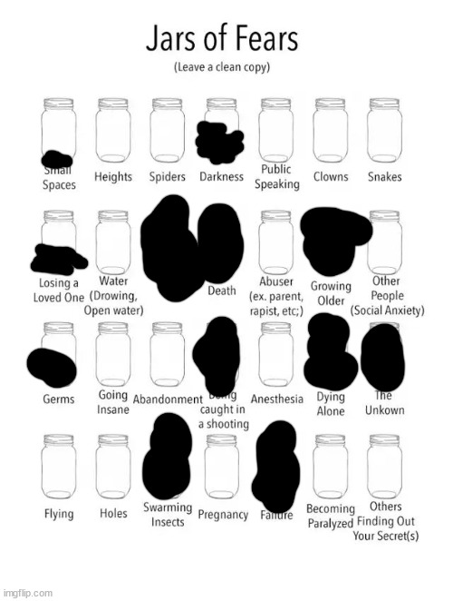 yay my jar of fears | image tagged in jar of fears clear version | made w/ Imgflip meme maker
