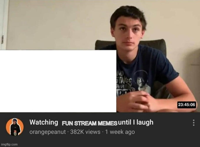 watching until i laugh | FUN STREAM MEMES | image tagged in watching until i laugh | made w/ Imgflip meme maker