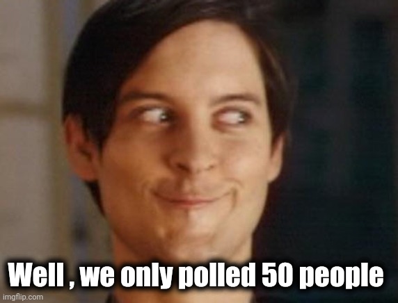 Spiderman Peter Parker Meme | Well , we only polled 50 people | image tagged in memes,spiderman peter parker | made w/ Imgflip meme maker