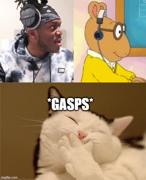 *GASPS* | image tagged in cat laughing | made w/ Imgflip meme maker