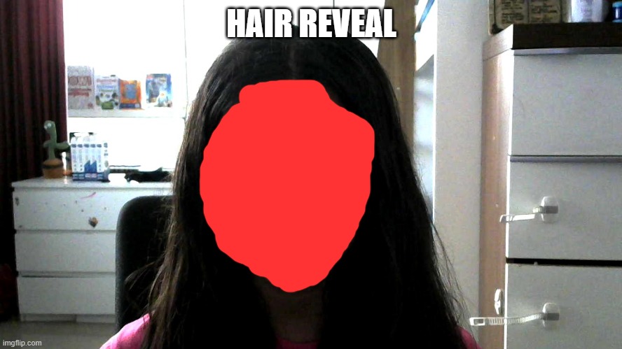 hair reveal, cause' Im bored | HAIR REVEAL | image tagged in hair reveal,me | made w/ Imgflip meme maker