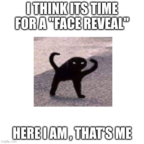 face reveal | I THINK ITS TIME FOR A "FACE REVEAL"; HERE I AM , THAT'S ME | image tagged in memes,blank transparent square | made w/ Imgflip meme maker