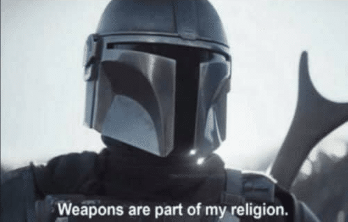 High Quality Weapons are part of my religion Blank Meme Template