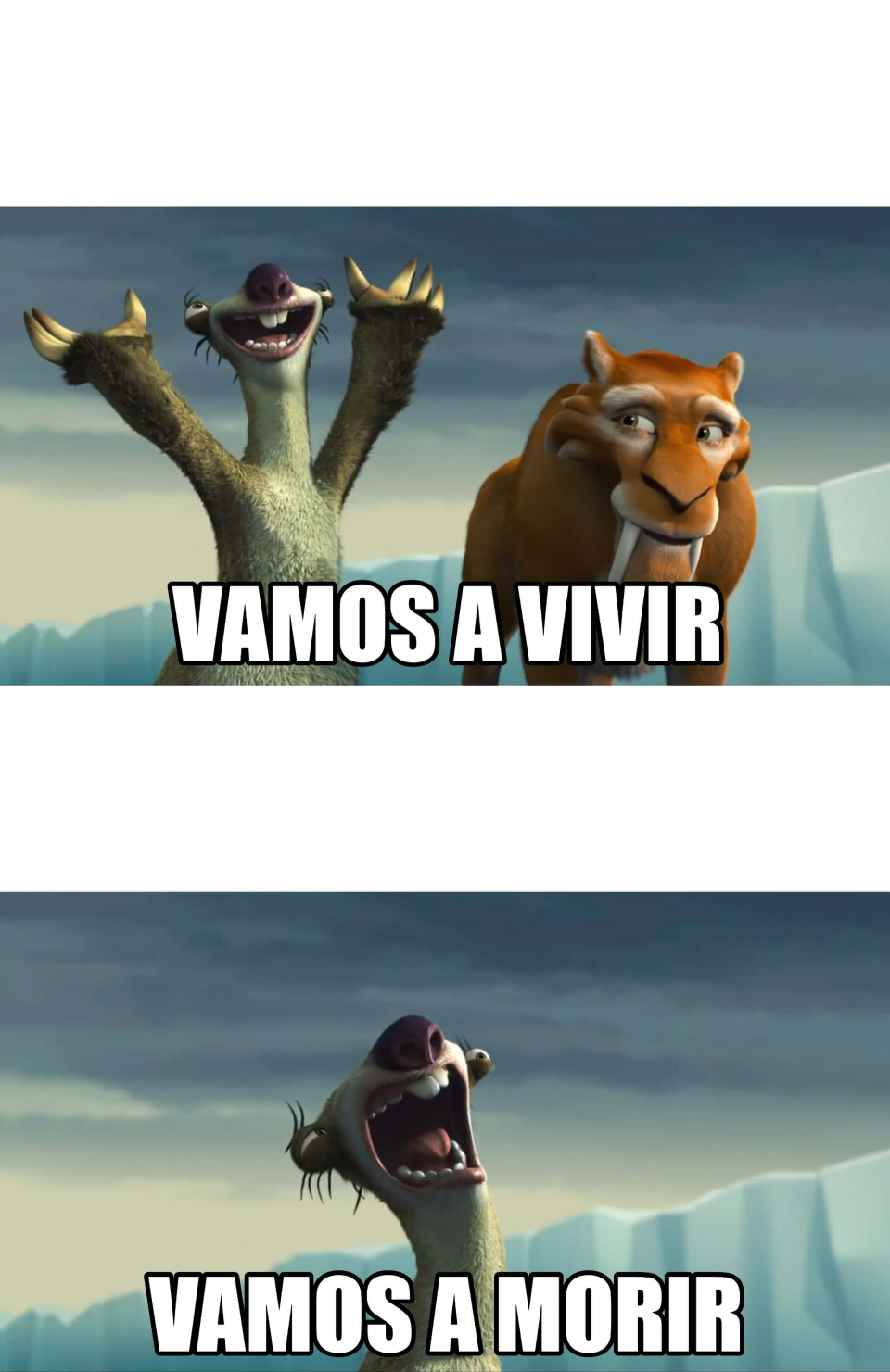 High Quality VAMOS A VIVIR VAMOS A MORIR Blank Meme Template