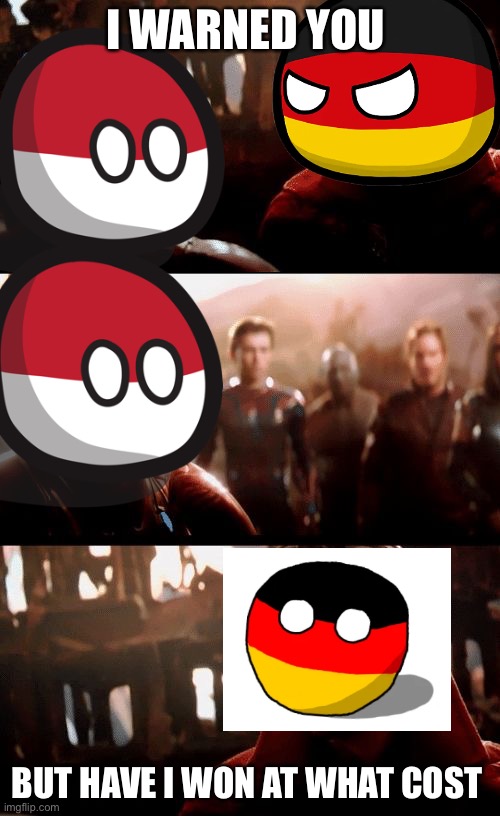 Germany and Poland | I WARNED YOU; BUT HAVE I WON AT WHAT COST | image tagged in press f to pay respects | made w/ Imgflip meme maker