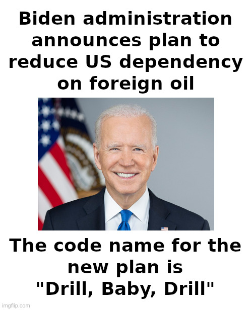 Has Joe Biden Figured This Out Yet? | image tagged in biden,drill baby drill | made w/ Imgflip meme maker