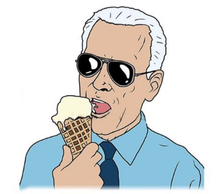 High Quality Biden eating ice cream Blank Meme Template