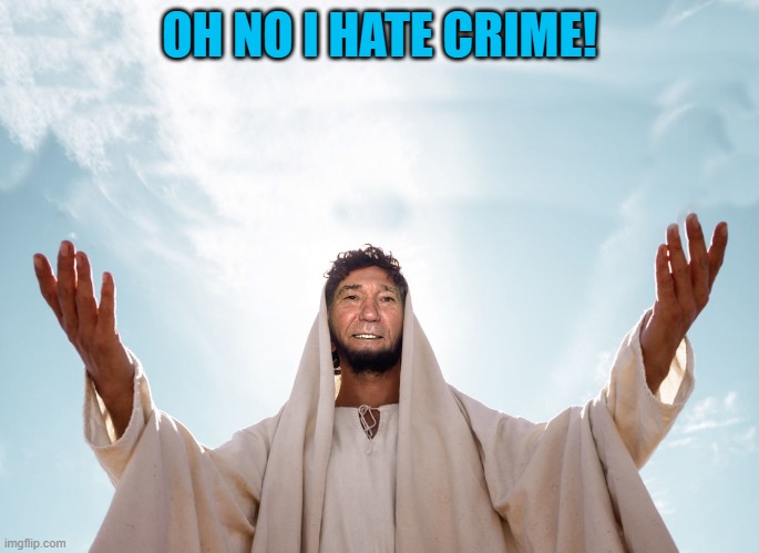 peace | OH NO I HATE CRIME! | image tagged in peace | made w/ Imgflip meme maker