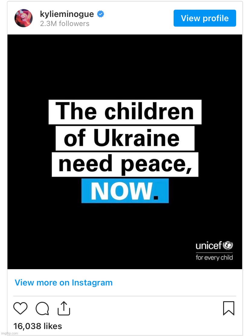 Shut up & sing | image tagged in kylie pro-ukraine | made w/ Imgflip meme maker