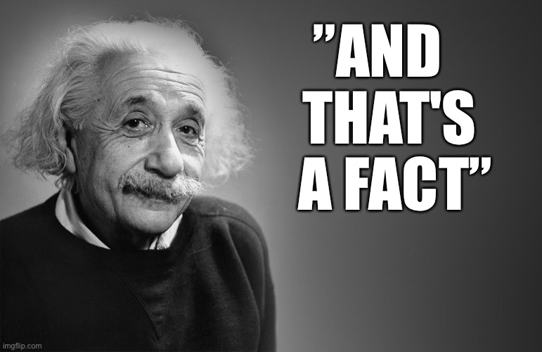 albert einstein quotes | ”AND   THAT'S   A FACT” | image tagged in albert einstein quotes | made w/ Imgflip meme maker