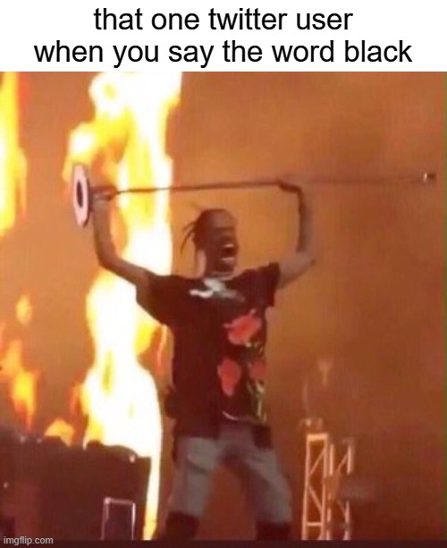 free salep | that one twitter user when you say the word black | image tagged in travis scott | made w/ Imgflip meme maker