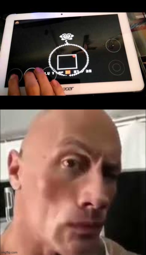 Mobile??? | image tagged in the rock sus | made w/ Imgflip meme maker