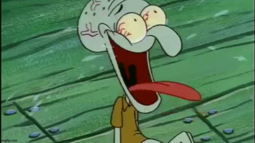 LAUGHING SQUIDWARD | image tagged in laughing squidward | made w/ Imgflip meme maker