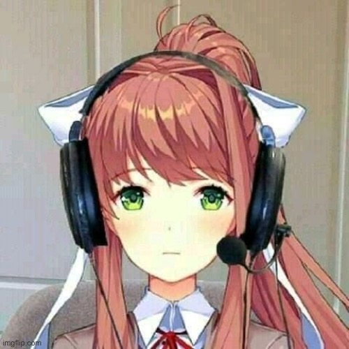 monika gaming | image tagged in monika gaming | made w/ Imgflip meme maker