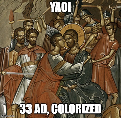 Yaoi Jesus | image tagged in yaoi,jesus,blasphemy,religious humor | made w/ Imgflip meme maker