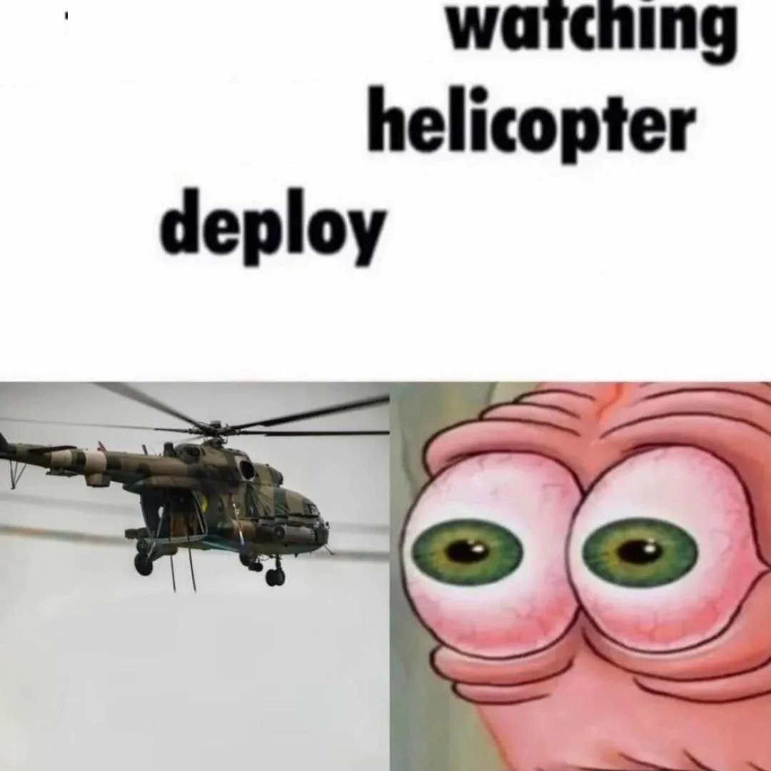 X Watching Y Helicopter Deploy Z Blank Meme Template