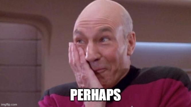 picard oops | PERHAPS | image tagged in picard oops | made w/ Imgflip meme maker
