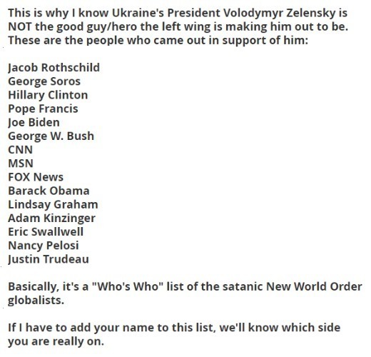 How to tell if you're on the wrong side of history. | image tagged in ukraine,zelensky,globalists,satanists,new world order,apocalypse now | made w/ Imgflip meme maker