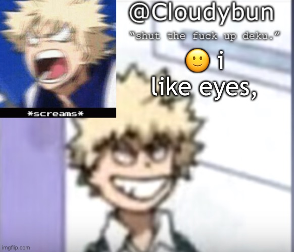 Bakuhoe | 🙂 i like eyes, | image tagged in bakuhoe | made w/ Imgflip meme maker