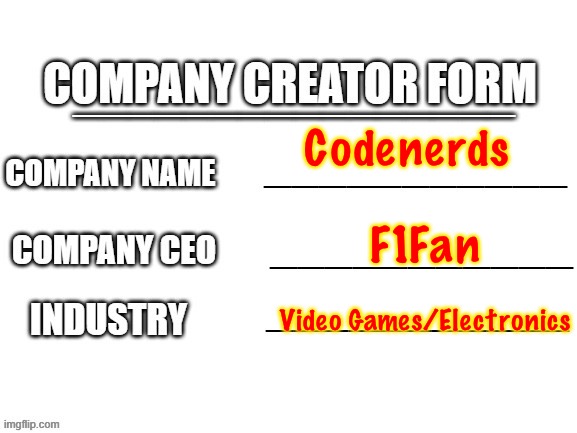 Codenerds; F1Fan; Video Games/Electronics | made w/ Imgflip meme maker
