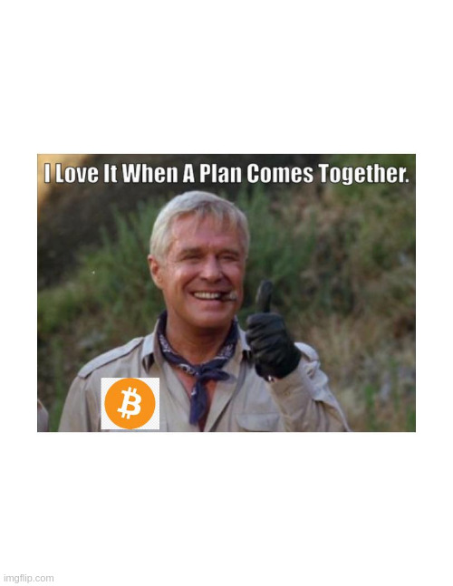 Hannibal's Plan | image tagged in bitcoin,crypto,a team,funny memes,mass adoption,hannibal | made w/ Imgflip meme maker