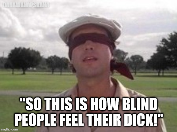 Sensoral Preception | DANAWANAPSKANA; "SO THIS IS HOW BLIND PEOPLE FEEL THEIR DICK!" | image tagged in bill murray golf,chevy chase,sports,stupid,funny | made w/ Imgflip meme maker