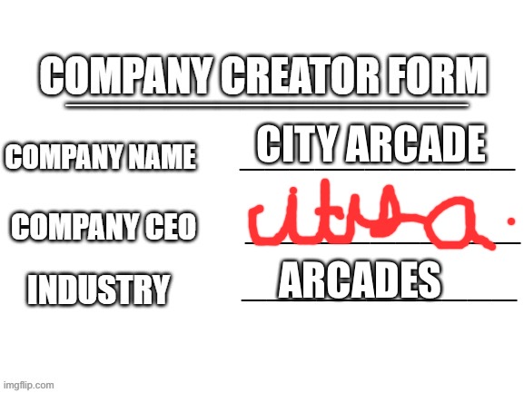 Company Creator | CITY ARCADE; ARCADES | image tagged in company creator | made w/ Imgflip meme maker