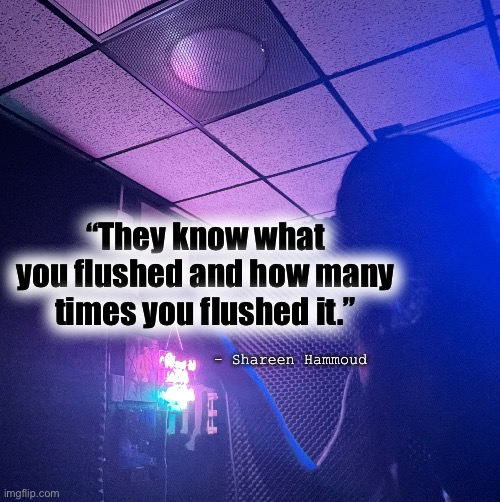 Flush | “They know what you flushed and how many times you flushed it.”; - Shareen Hammoud | image tagged in police,wethepeople,sports,funmeems | made w/ Imgflip meme maker