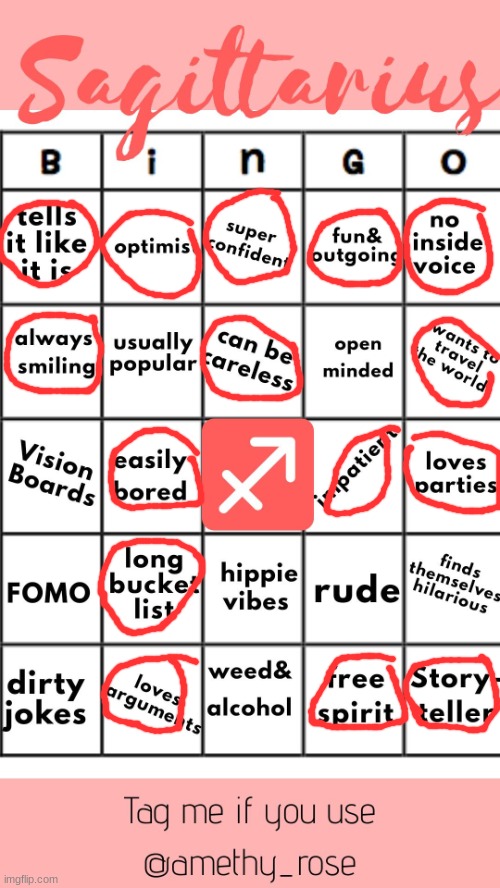 Bam | image tagged in sagittarius official bingo | made w/ Imgflip meme maker