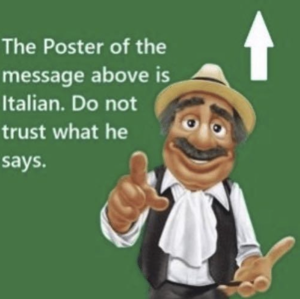 the post above me is italian Blank Meme Template