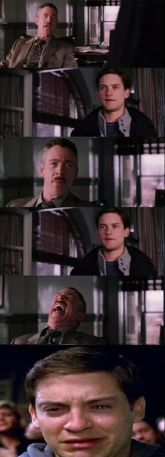 High Quality Peter parker cry Blank Meme Template