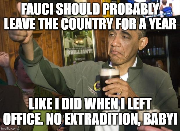 Not Bad | FAUCI SHOULD PROBABLY LEAVE THE COUNTRY FOR A YEAR LIKE I DID WHEN I LEFT OFFICE. NO EXTRADITION, BABY! | image tagged in not bad | made w/ Imgflip meme maker