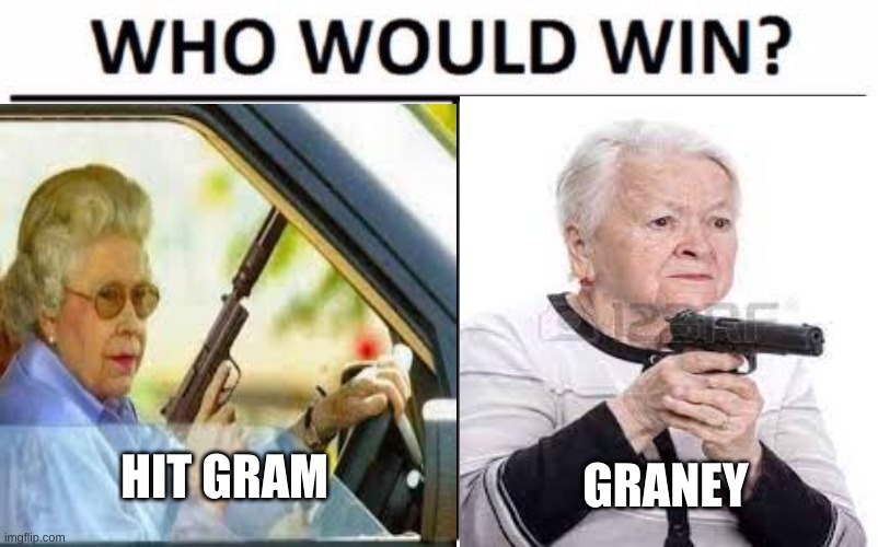 HIT GRAM; GRANEY | image tagged in funny memes | made w/ Imgflip meme maker