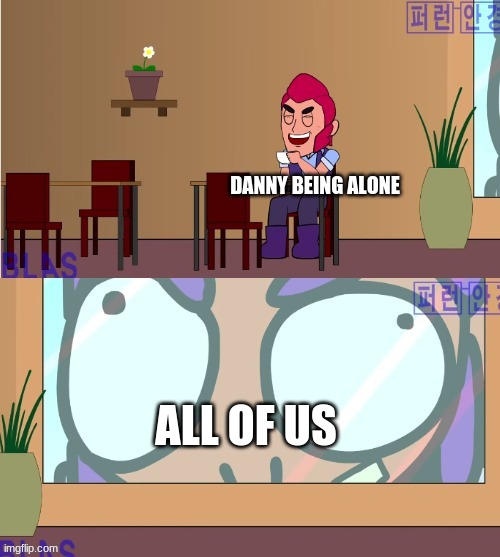 Colt drinking coffee | DANNY BEING ALONE; ALL OF US | image tagged in colt drinking coffee | made w/ Imgflip meme maker