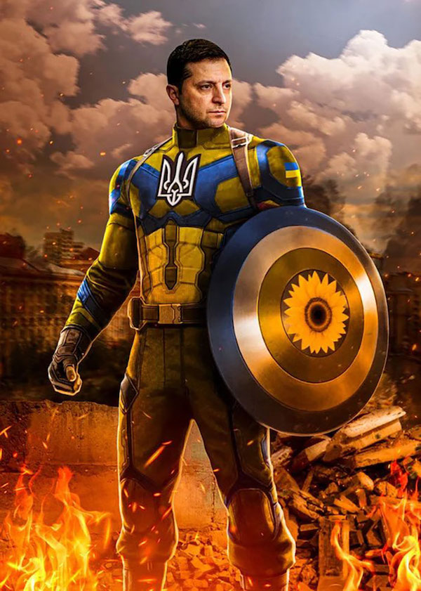 High Quality Zelensky Super Hero of Ukraine Blank Meme Template