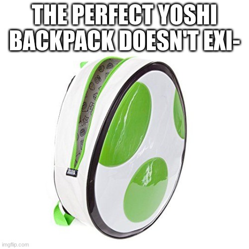 YOSHI | THE PERFECT YOSHI BACKPACK DOESN'T EXI- | image tagged in memes,nintendo | made w/ Imgflip meme maker