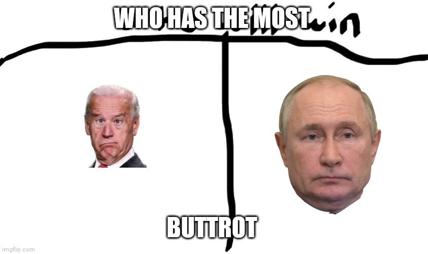 who will win | WHO HAS THE MOST; BUTTROT | image tagged in who will win | made w/ Imgflip meme maker