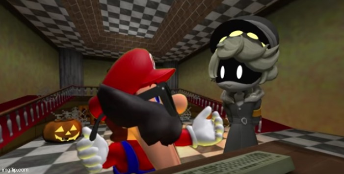 My most popular template | image tagged in n looking at mario | made w/ Imgflip meme maker