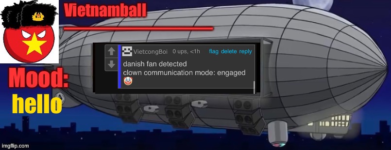 V3 Zeppelin Bass Machine announcement | hello | image tagged in v3 zeppelin bass machine announcement | made w/ Imgflip meme maker