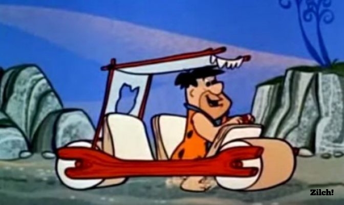 High Quality Flintstones pedal car Blank Meme Template