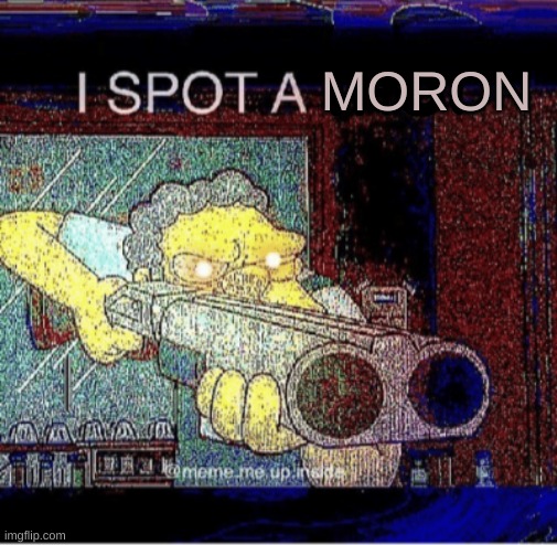 I spot a thot | MORON | image tagged in i spot a thot | made w/ Imgflip meme maker